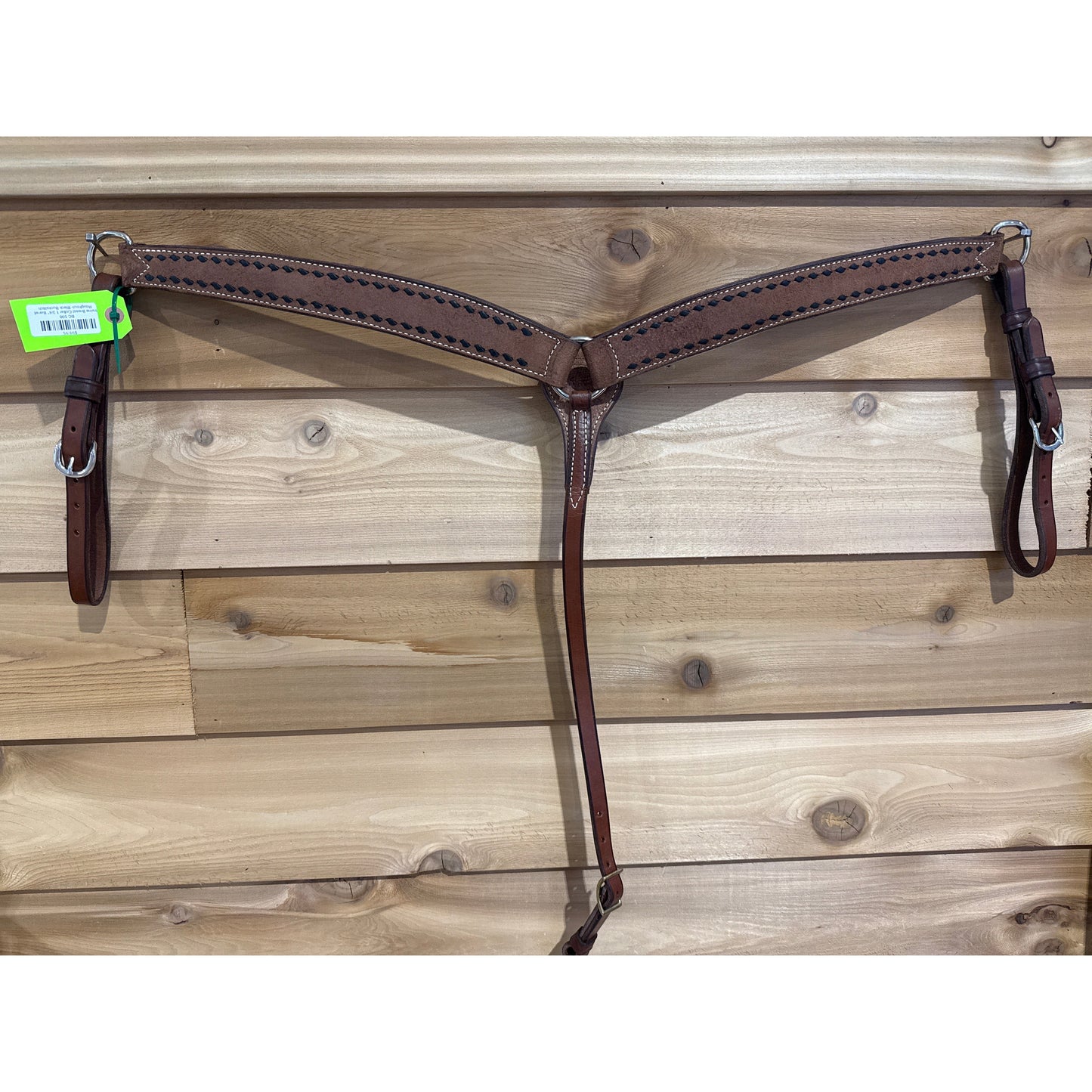 Irvine Breast Collar 1 3/4" Barrel Roughout- Black Buckstitch