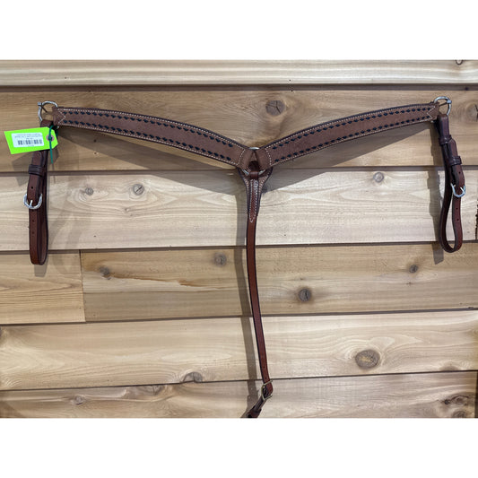 Irvine Breast Collar 1 3/4" Barrel Roughout- Black Buckstitch