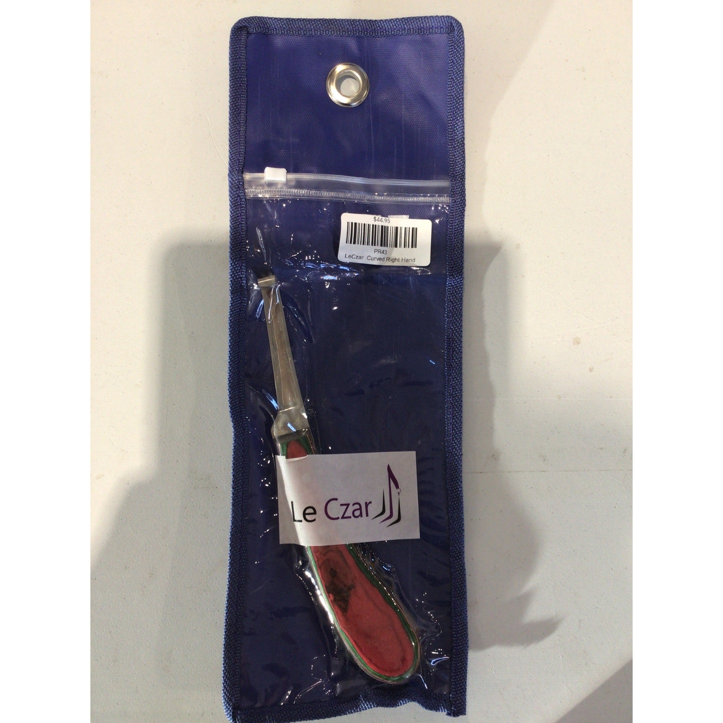 LeCzar Curved Right Hand-Blue/Brass Handle