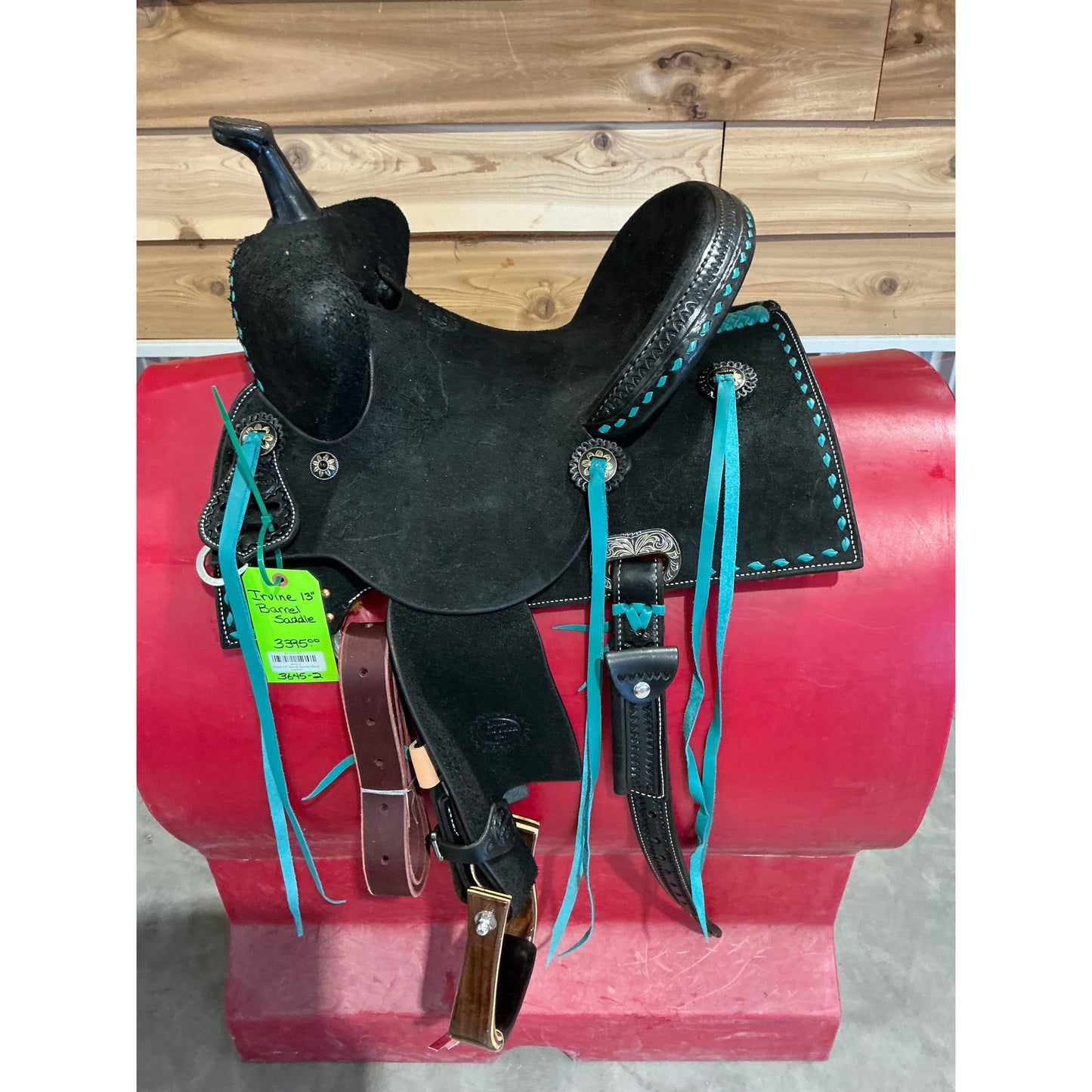 Irvine 13" Barrel Saddle-Black Leather - Irvine Tack & Western Wear