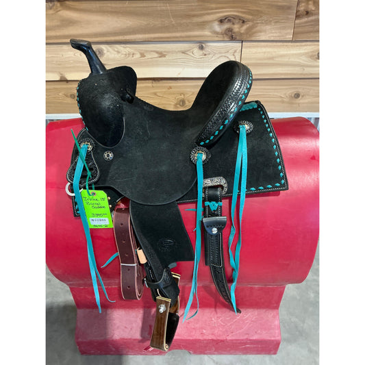 Irvine 13" Barrel Saddle-Black Leather - Irvine Tack & Western Wear