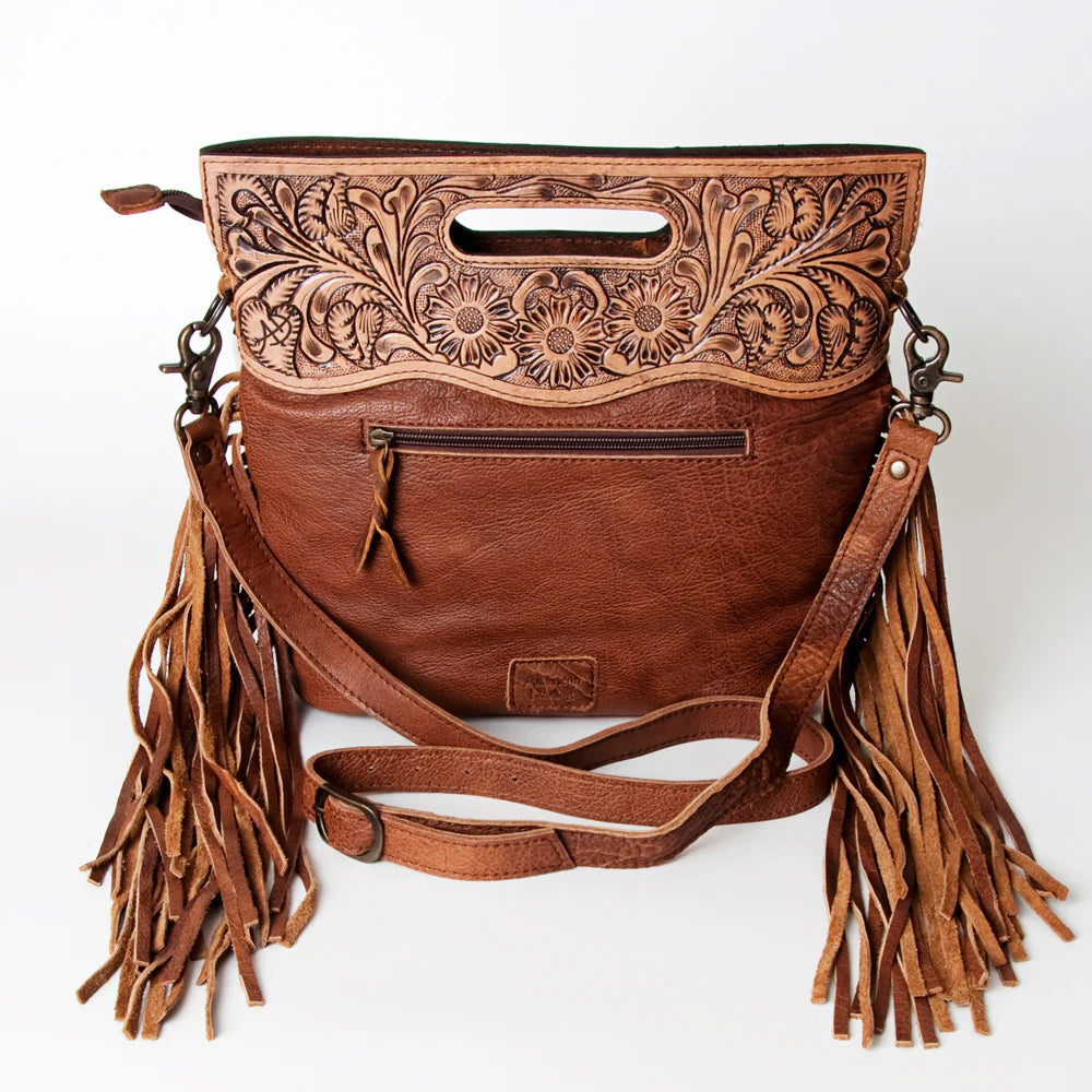 American Darling Crossbody Western Leather Woven Bag Faye
