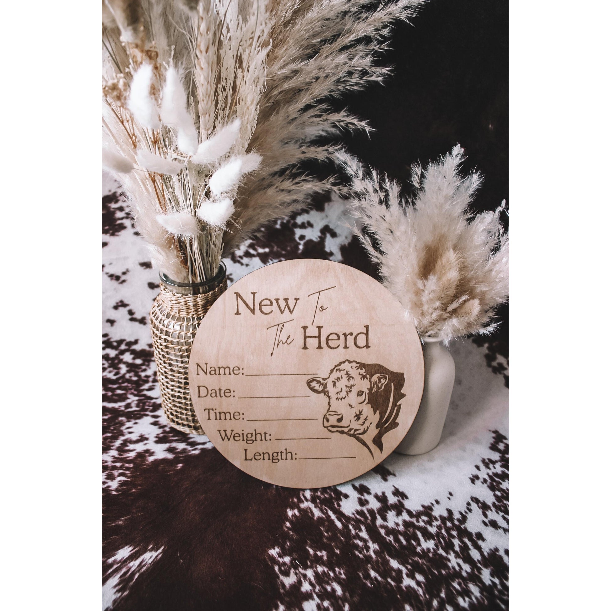 New to the Herd Hereford Birth Stat Sign