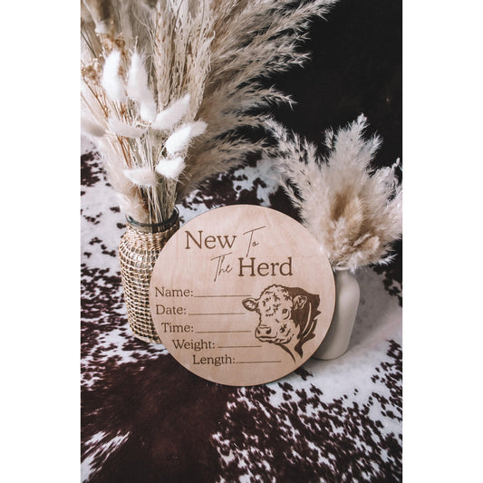New to the Herd Hereford Birth Stat Sign