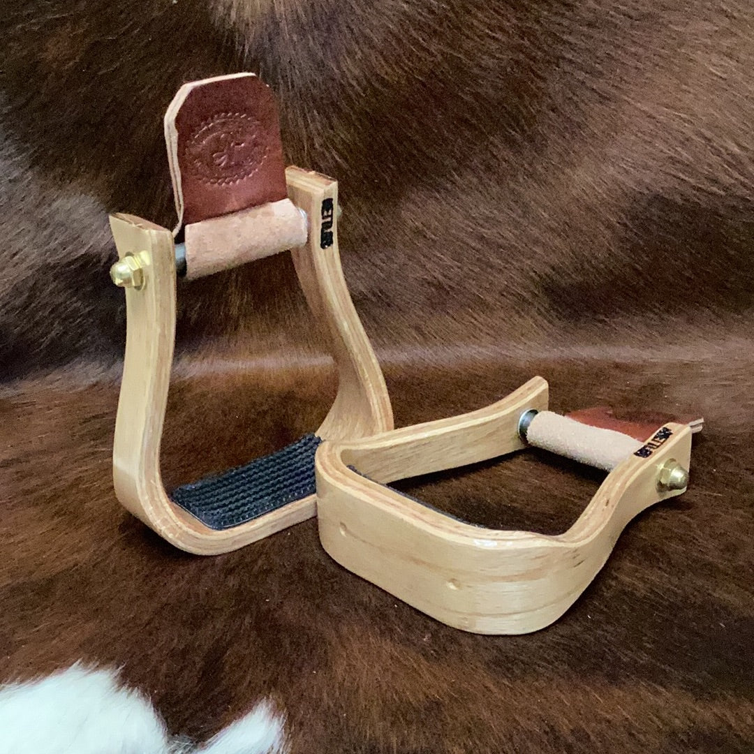 Nettles 2" Barrel Racer Gripper Stirrups - Varnished