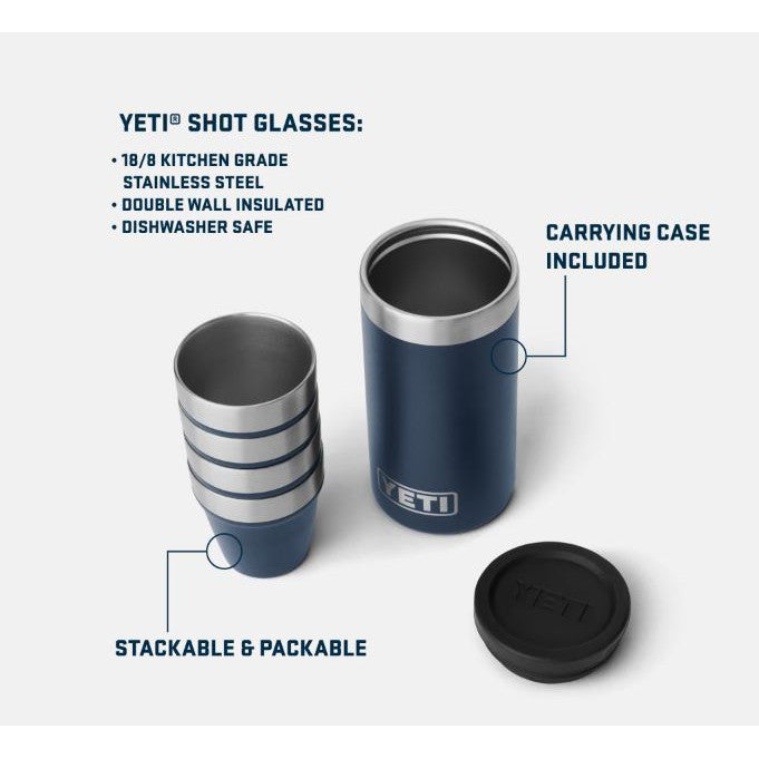 Yeti Shot Glasses with Carrying Case - Multiple Colours