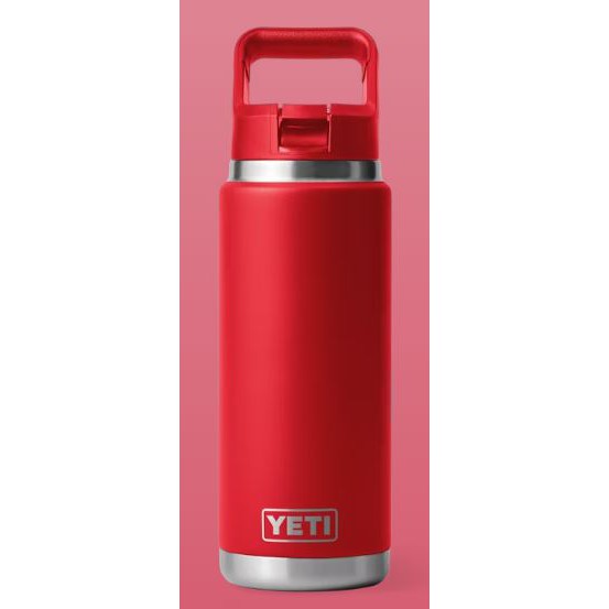 Yeti Rambler 769ml Water Bottle w/Colour Match Straw Cap - Rescue Red