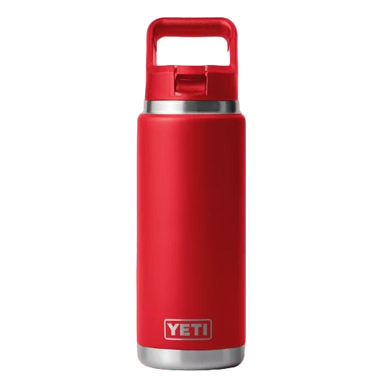 Yeti Rambler 769ml Water Bottle w/Colour Match Straw Cap - Rescue Red