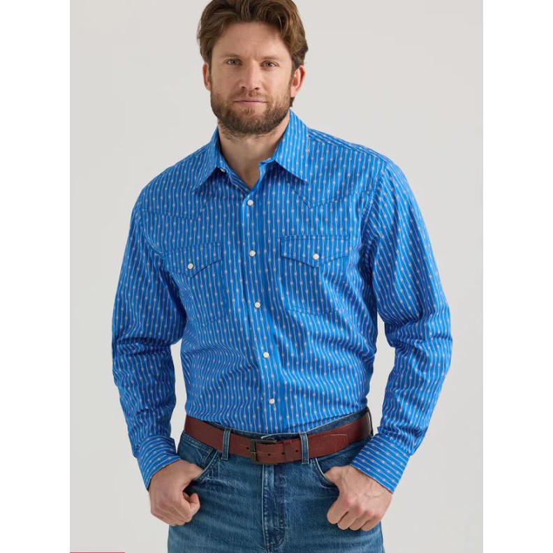 Wrangler Men's 20X Competition Long Sleeve Shirt - Blue