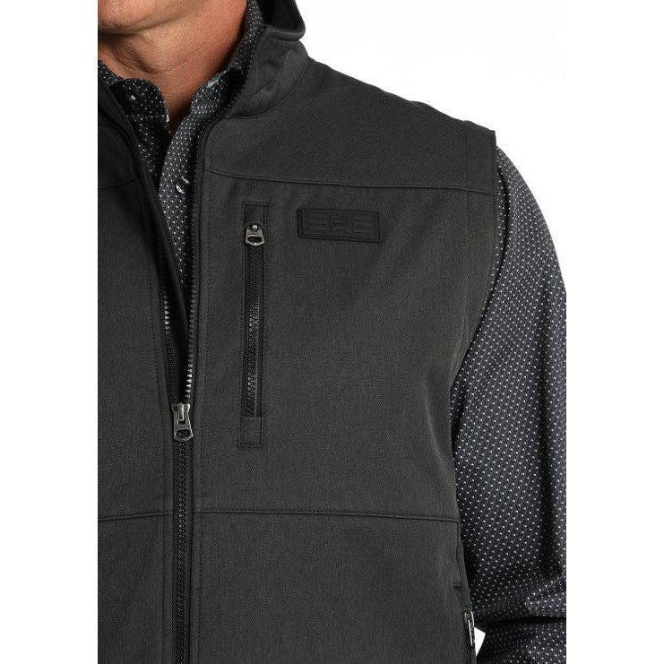 Cinch Men's Bonded  Softshell Vest- Black