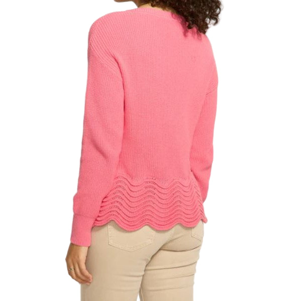 FDJ Women's Long Sleeve Scalloped Hem Sweater - Assorted Colours