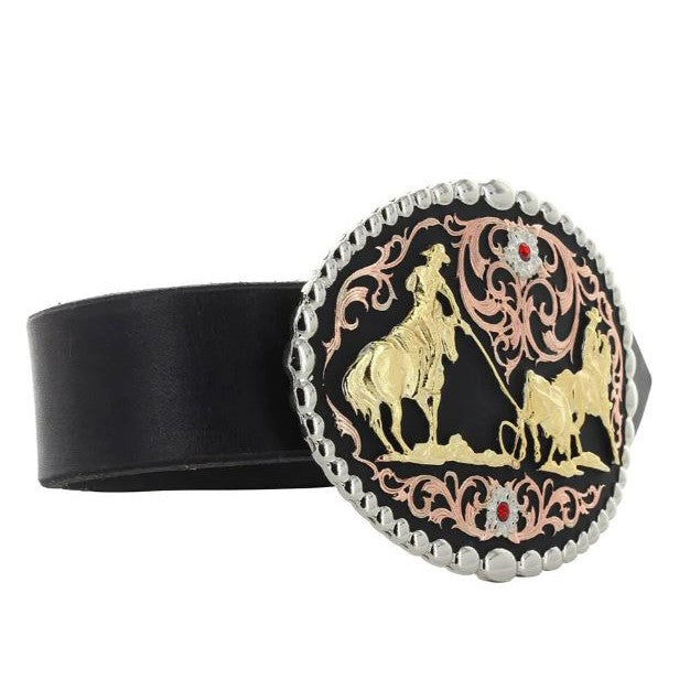 Montana Silversmiths Tri Color Team Roper Attitude Buckle