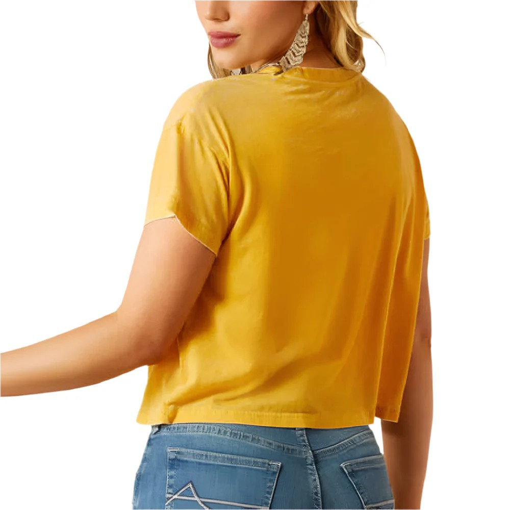 Ariat Women's Short Sleeve Cropped Gold Rush Tee Shirt- Mango Mojito