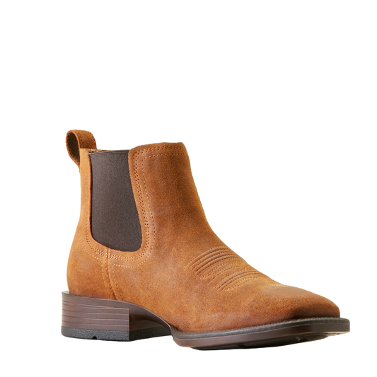 Ariat Men's Booker Chelsea Wide Square Toe Western Boot - Bar Top Brown