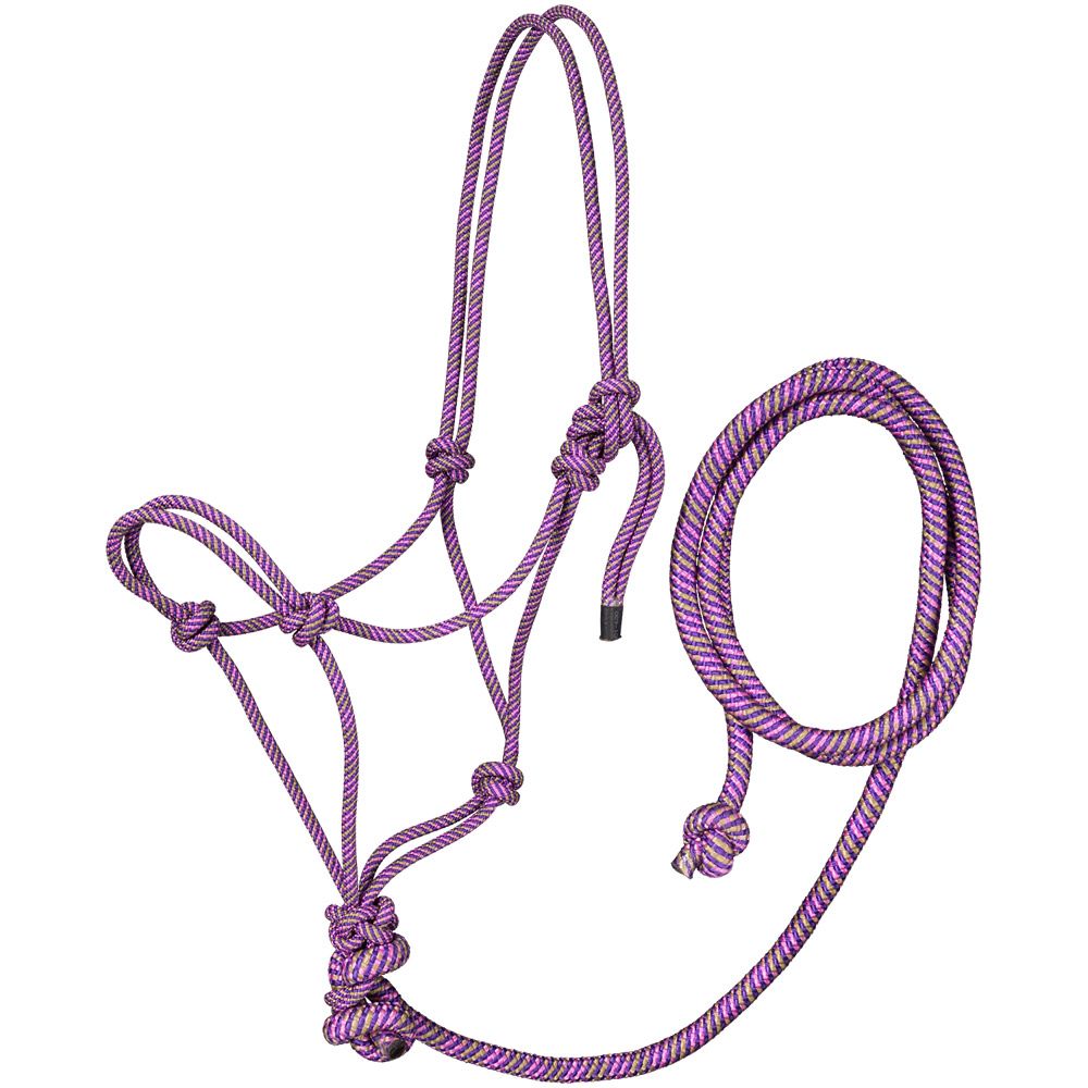 Tough 1 Rope  Tri Colour Halter with Lead- Muliple Colours
