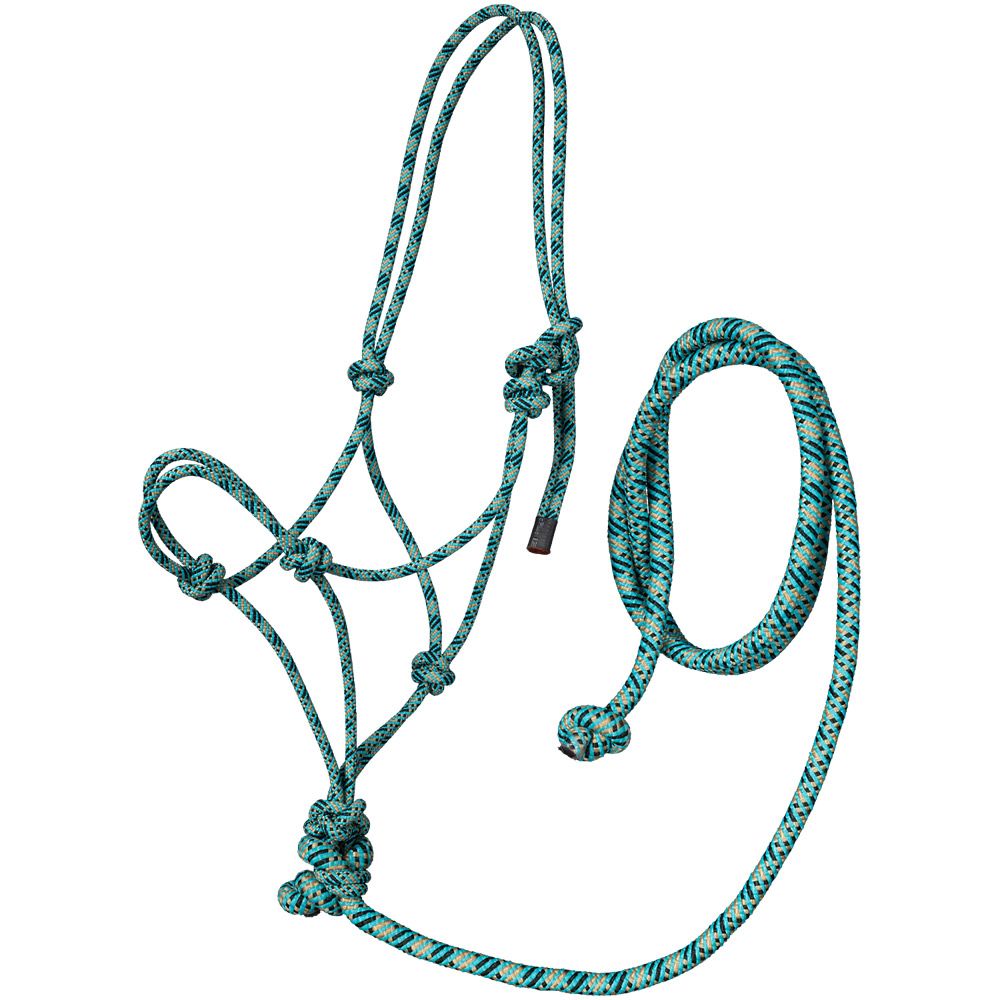 Tough 1 Rope  Tri Colour Halter with Lead- Muliple Colours