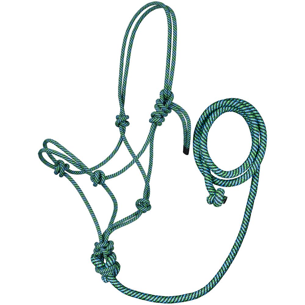 Tough 1 Rope  Tri Colour Halter with Lead- Muliple Colours