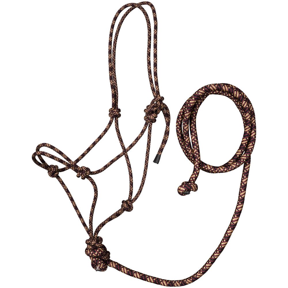 Tough 1 Rope  Tri Colour Halter with Lead- Muliple Colours