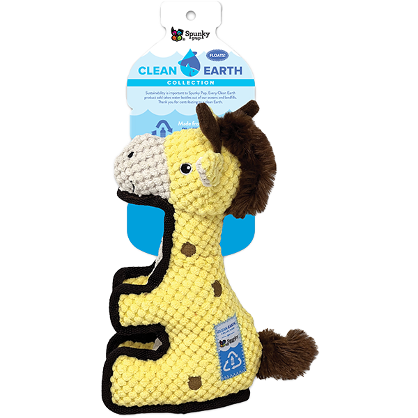 Spunky Pup Clean Earth Recycled Plush Giraffe