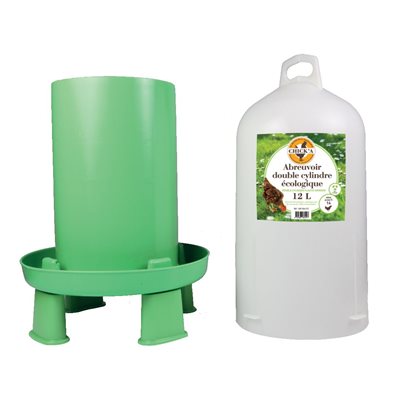 Chick'A Eco Green Cylindrical Drinker 12L
