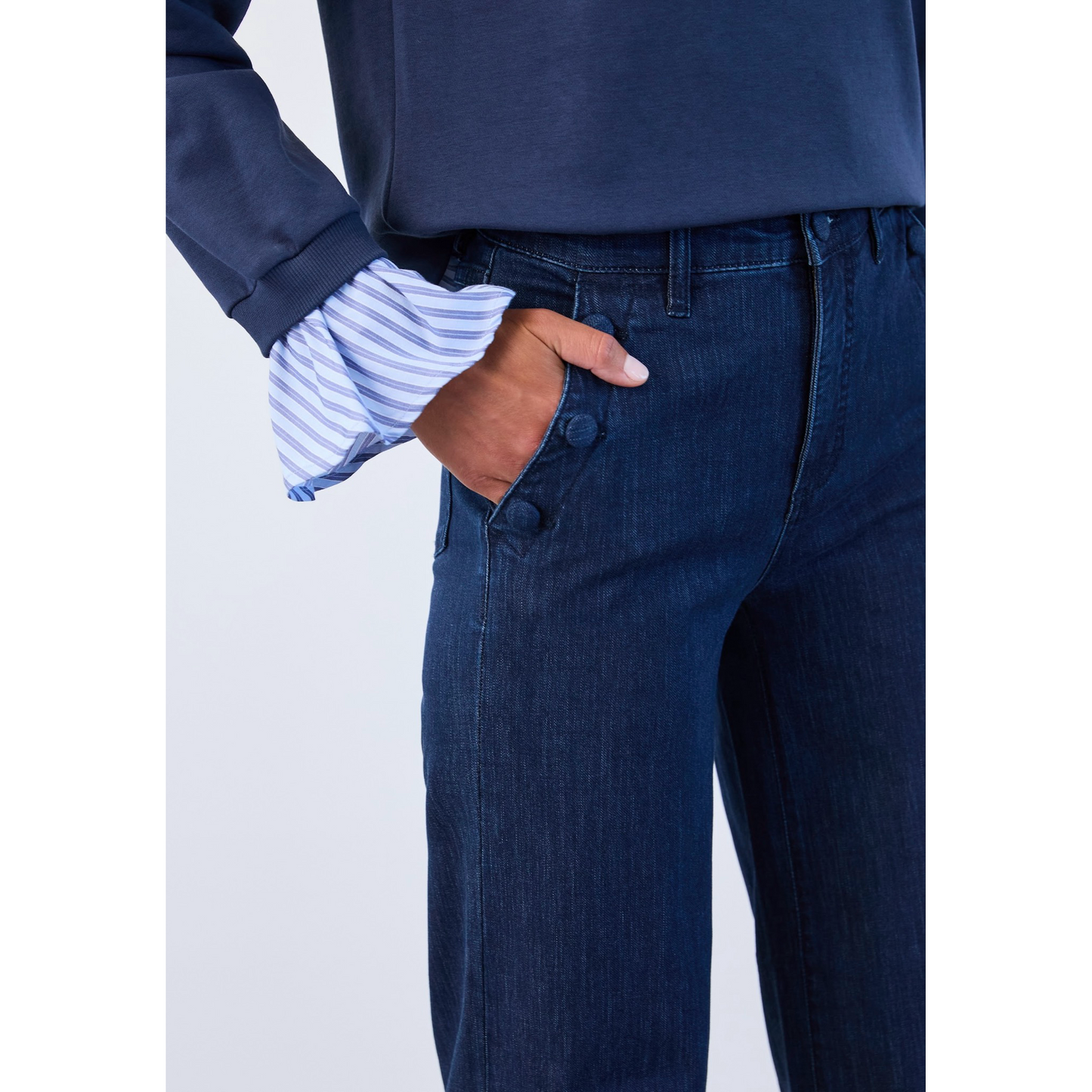 FDJ Women's Suzanne Wide Trouser Jean- Dark Blue