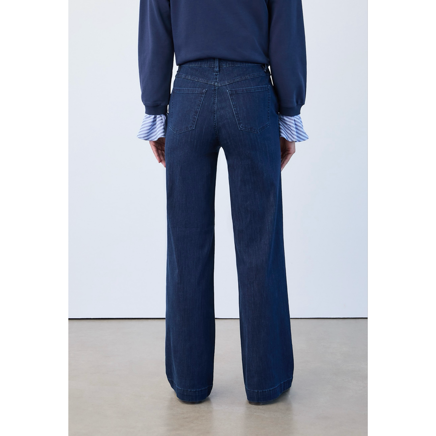 FDJ Women's Suzanne Wide Trouser Jean- Dark Blue