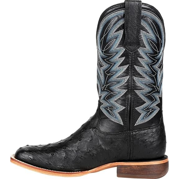 Durango Men's Black 12" Western Black Onxy Ostrich Boot
