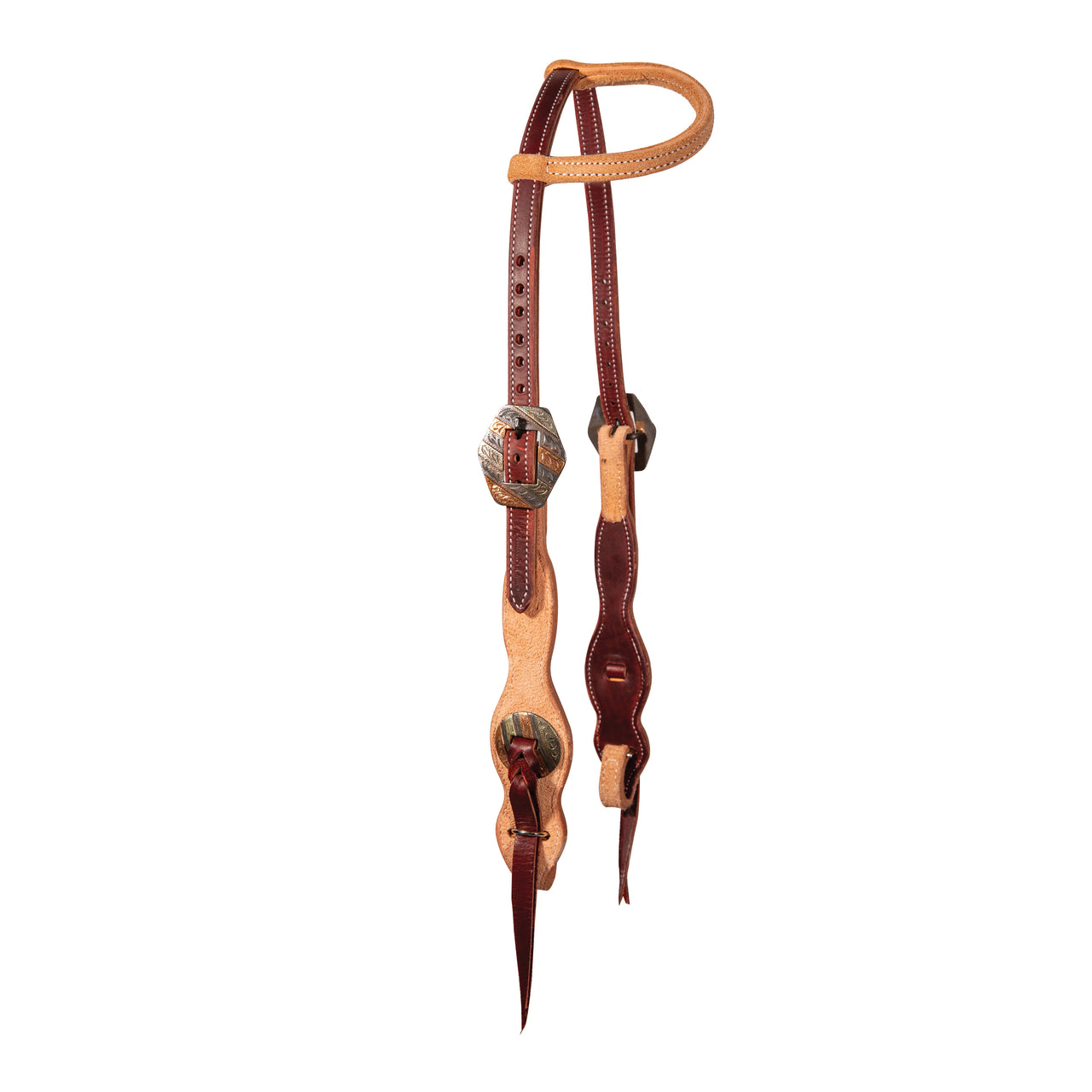 Professional's Choice 1 Ear Quick Change Tassel Headstall - Two Tone Roughout