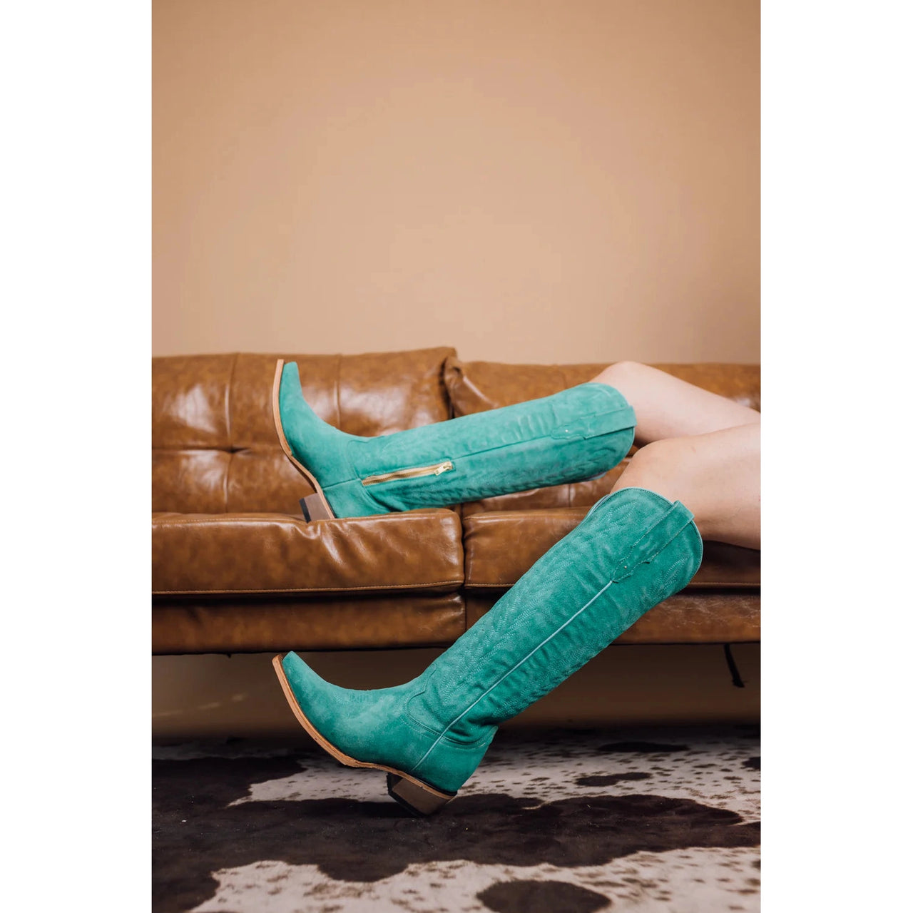 Rock'em Georgian Gamuza Pastels Tall Cowgirl - Sea Green