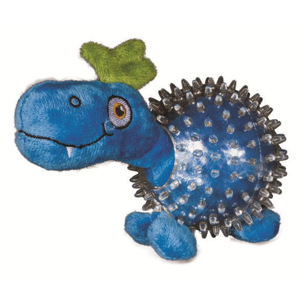 Spunky Pup Lil Squeakers Dino in Clear Spiky Ball