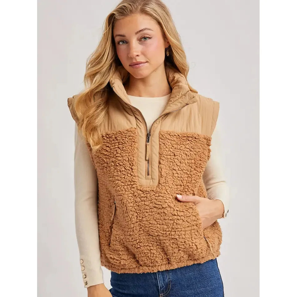 Bluivy Women's Stand Up Collar Long Sleeve Vest- Multiple Colours