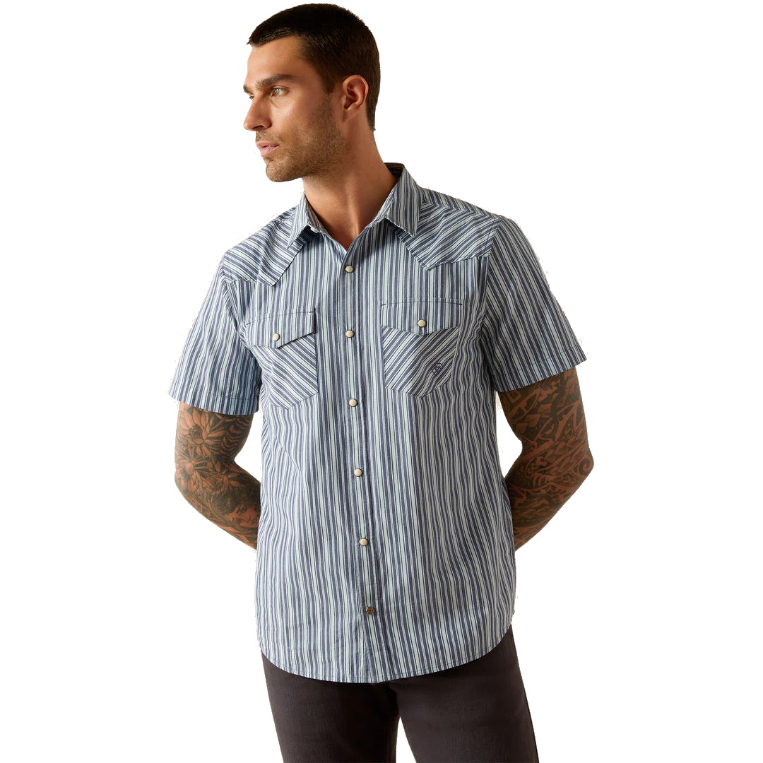 Ariat Men's Short Sleeve Hyder Retro Fit Shirt - Blue