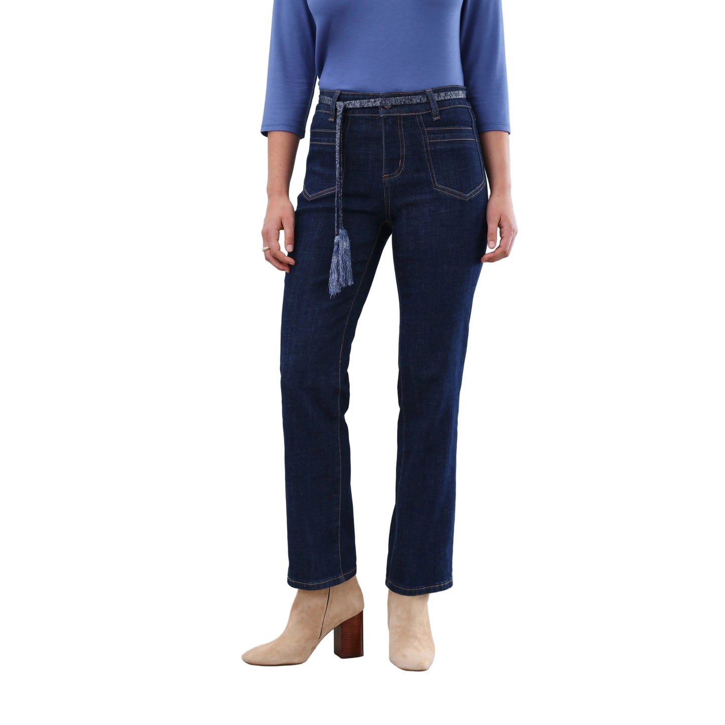 FDJ Women's Christina Straight Ankle Denim Jeans - Dark Rinse