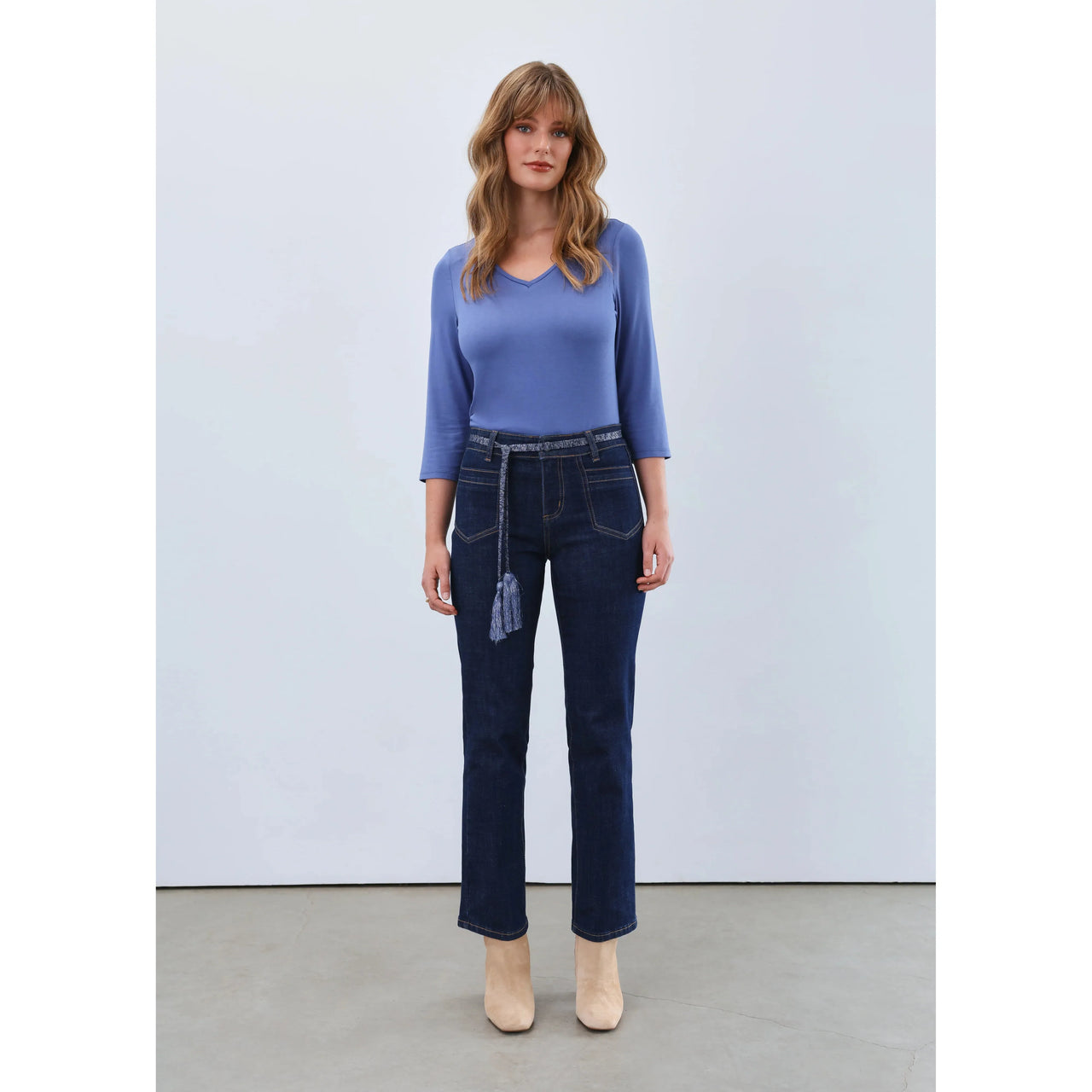 FDJ Women's Christina Straight Ankle Denim Jeans - Dark Rinse