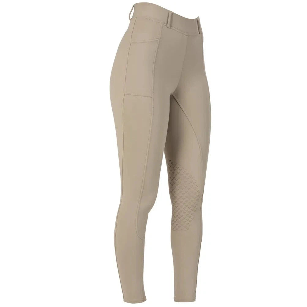 Shires Aubrion Women's Elmira Knee Patch Riding Tights - Beige