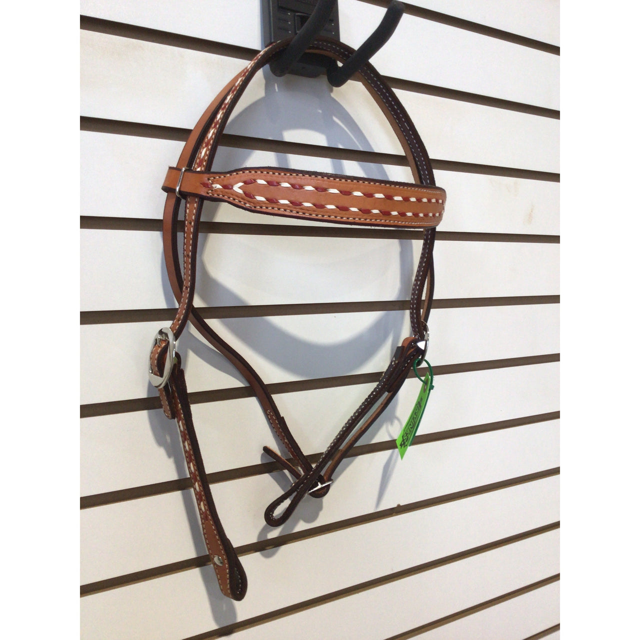 Irvine Browband Headstall w/Buckstitch - Red/White