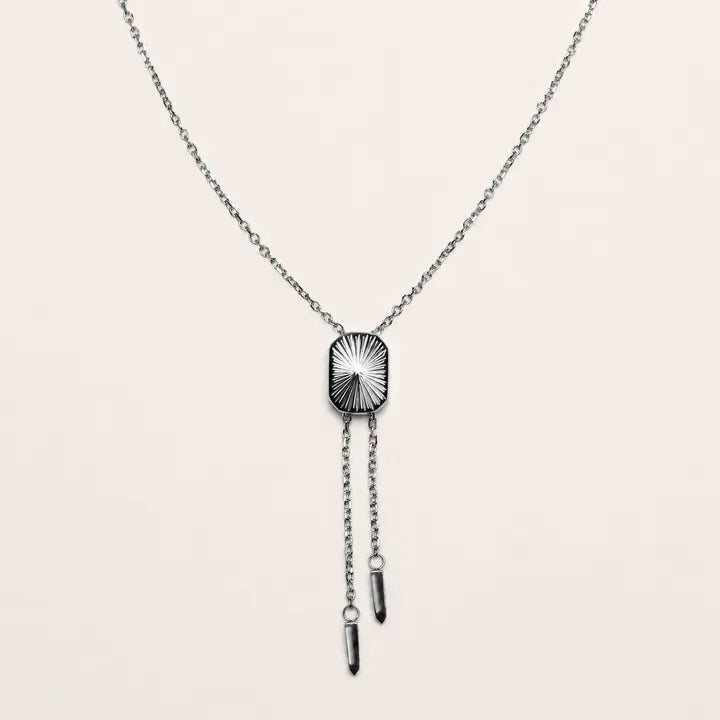 SpurWest Hayden Bolo Tie Necklace- Silver