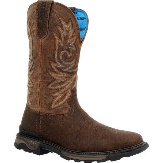 **Rocky Men's Carbon 6 Pull On Western Boots - Dark Brown