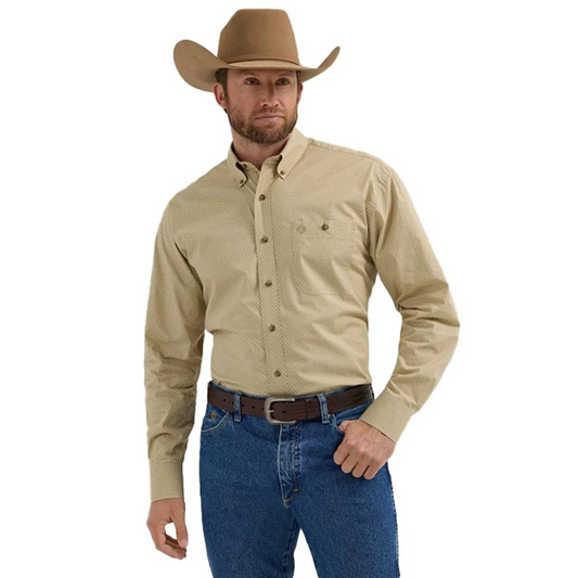 Wrangler  Men's George Strait Long Sleeve Shirt - Tan