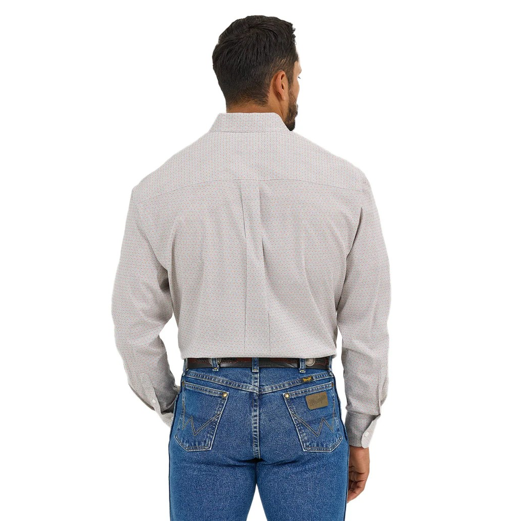 Wrangler Men's George Strait Collection Long Sleeve Shirt - Grey Fence