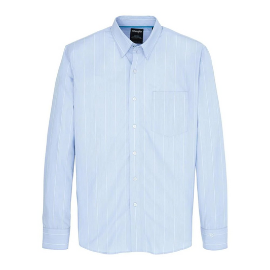 Wrangler Men's Cody Johnson Long Sleeve Classic Fit Shirt - Blue