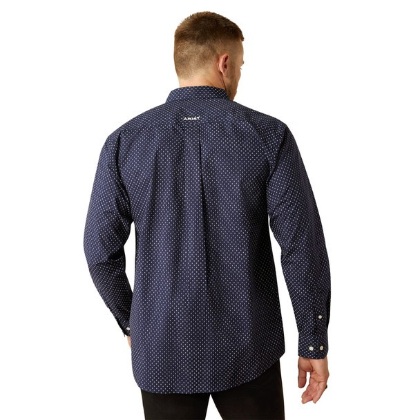 Ariat Men's Long Sleeve Carmine Classic Fit Shirt- Navy
