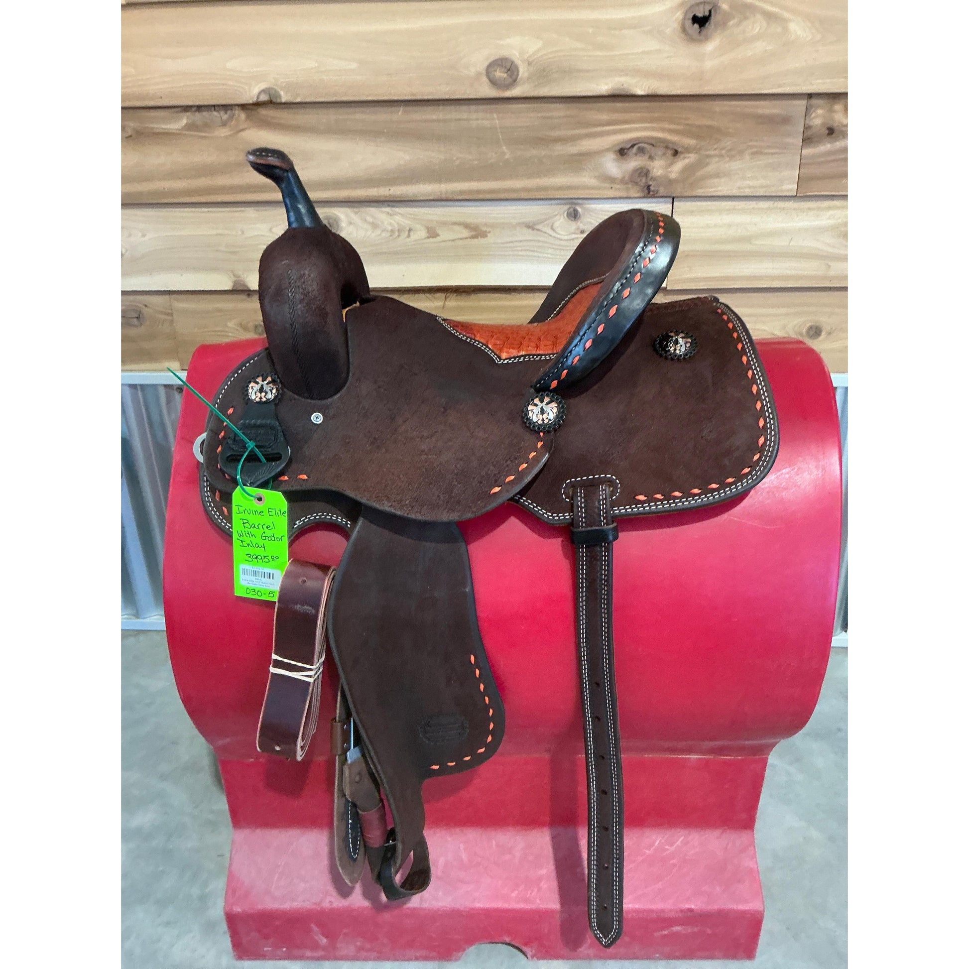 Irvine Elite 14.5" Barrel Saddle-Gator Inlay Seat - Irvine Tack & Western Wear