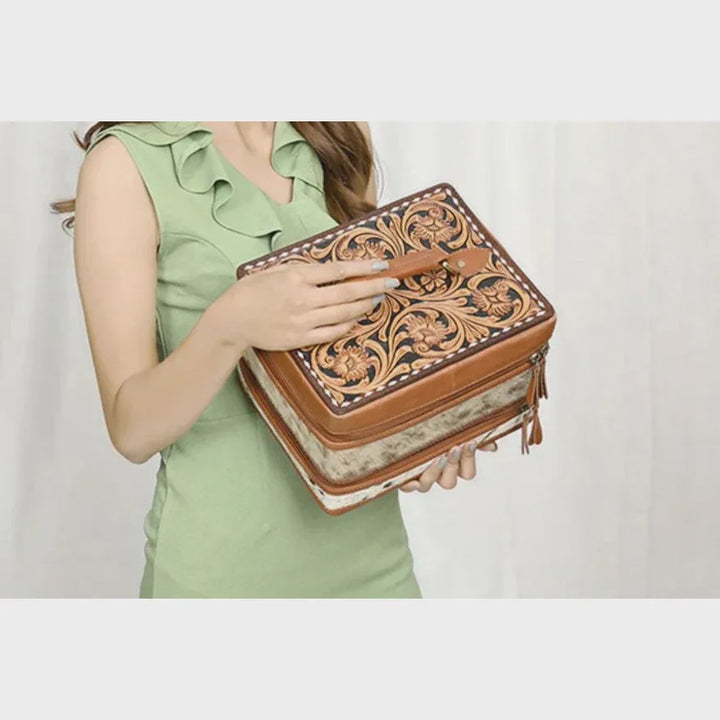 American Darling Leather Hide Jewelry Accessory Case