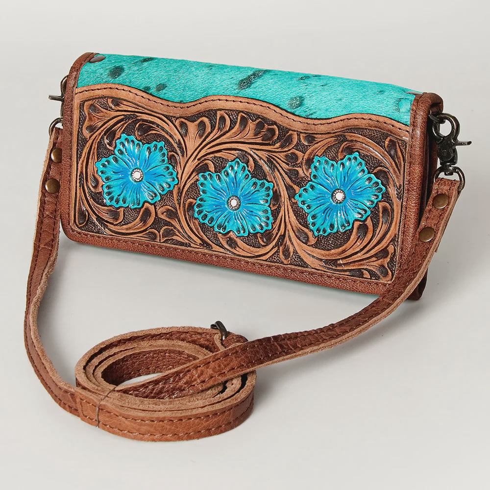 American Darling Wallet Genuine Western Leather - Turquoise