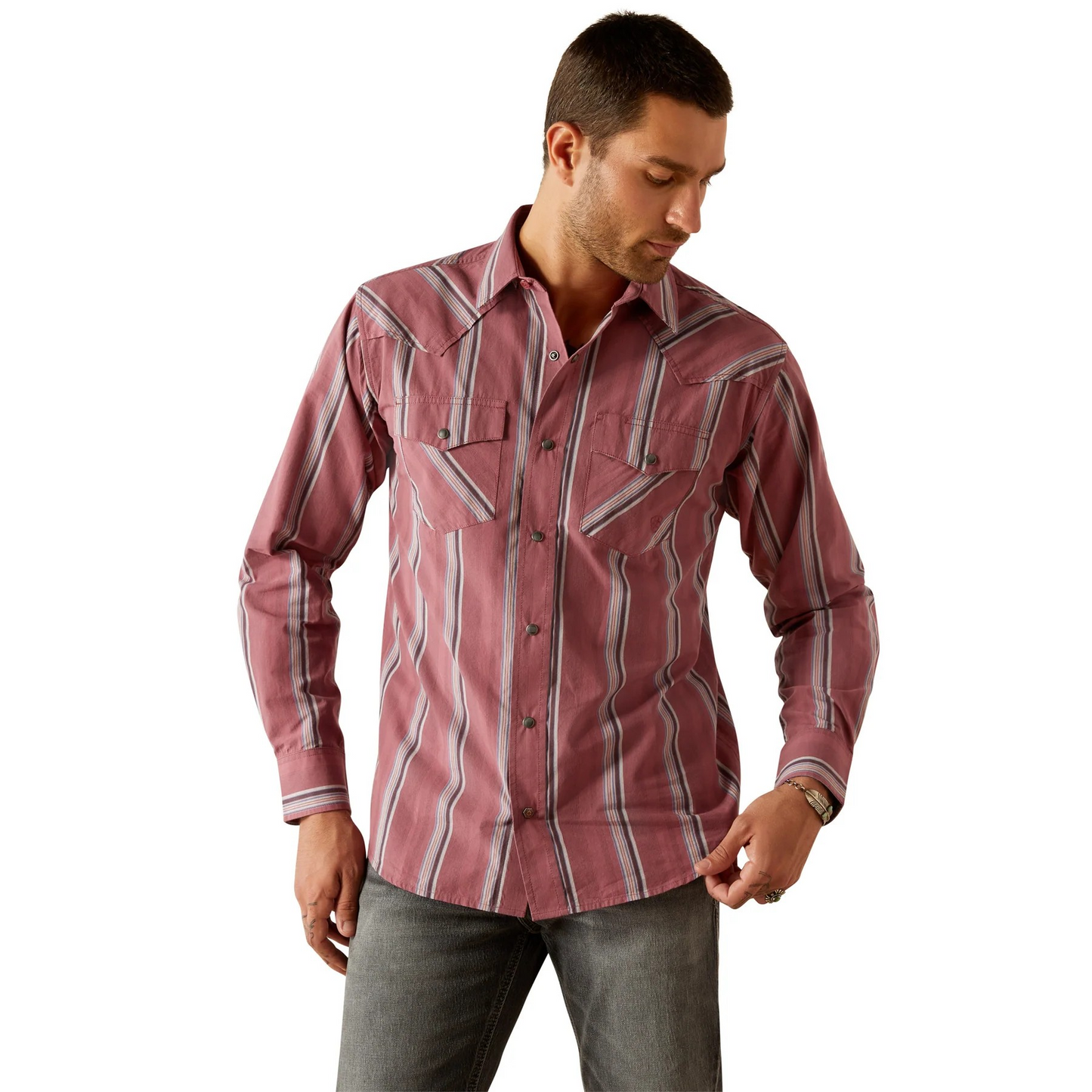 Ariat Men's Long Sleeve Humphrey Retro Fit Shirt-Red
