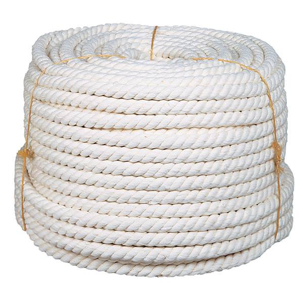 Weaver 3-Ply 1/2" White Cotton Rope - Price/Foot