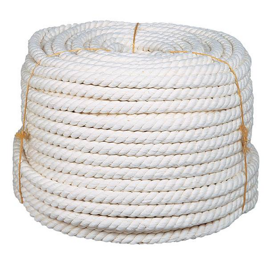 Weaver 3-Ply 1/2" White Cotton Rope - Price/Foot