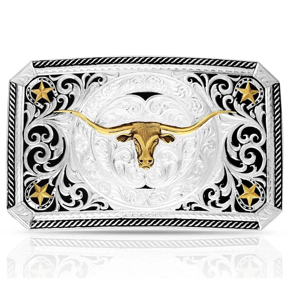 Montana Silversmiths Longhorn Cattle Drive Buckle