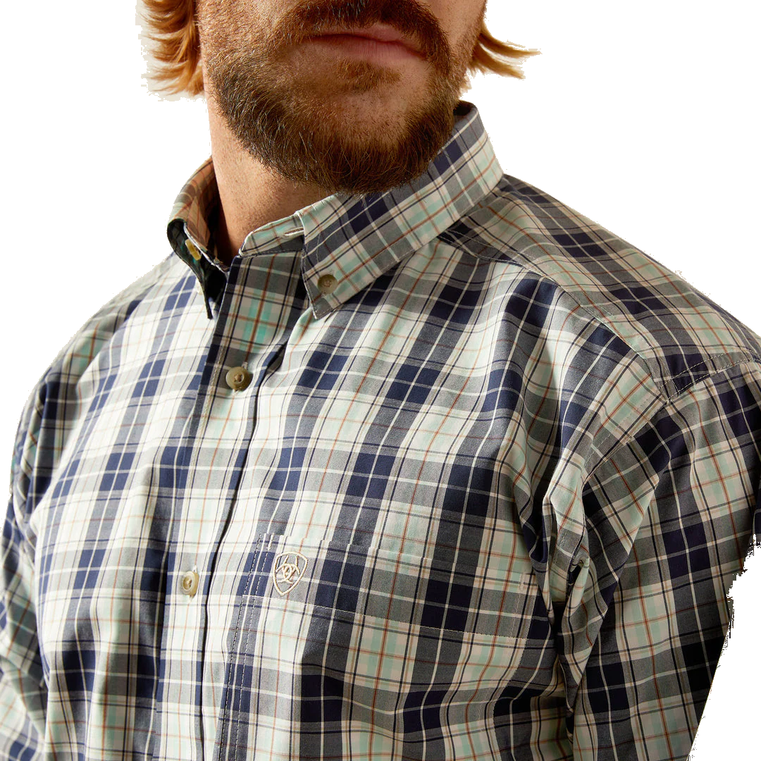 Ariat Men's Long Sleeve Pro Curtis Classic Fit Shirt- Navy